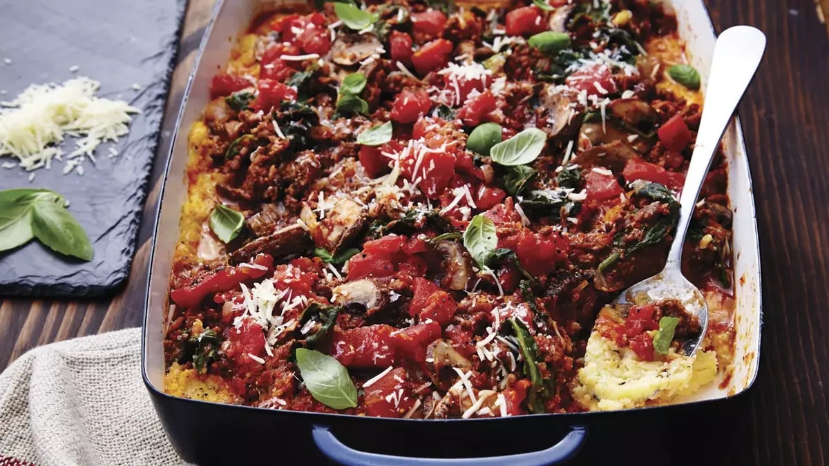 Beef and Polenta Bake