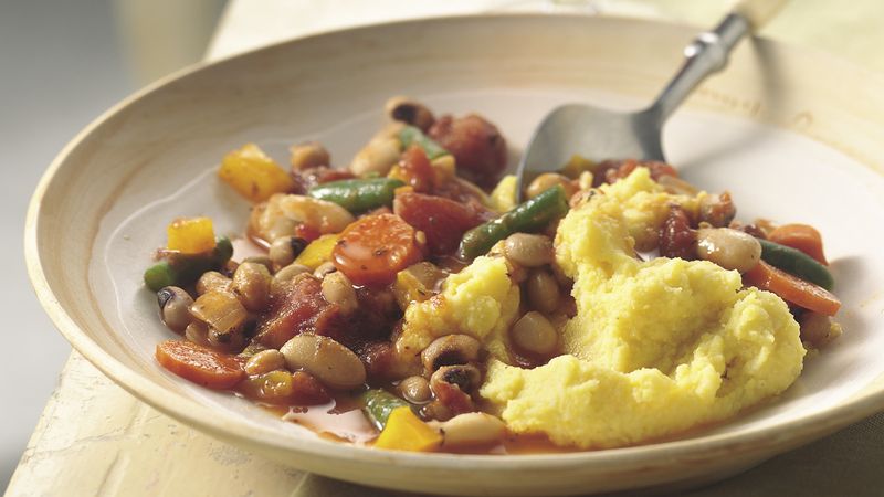 Bean and Vegetable Stew with Polenta