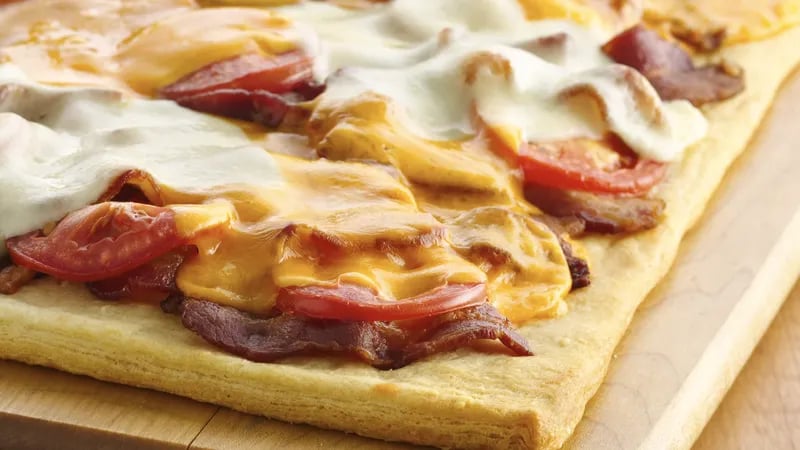 Bacon and Cheese Crescent Pizza