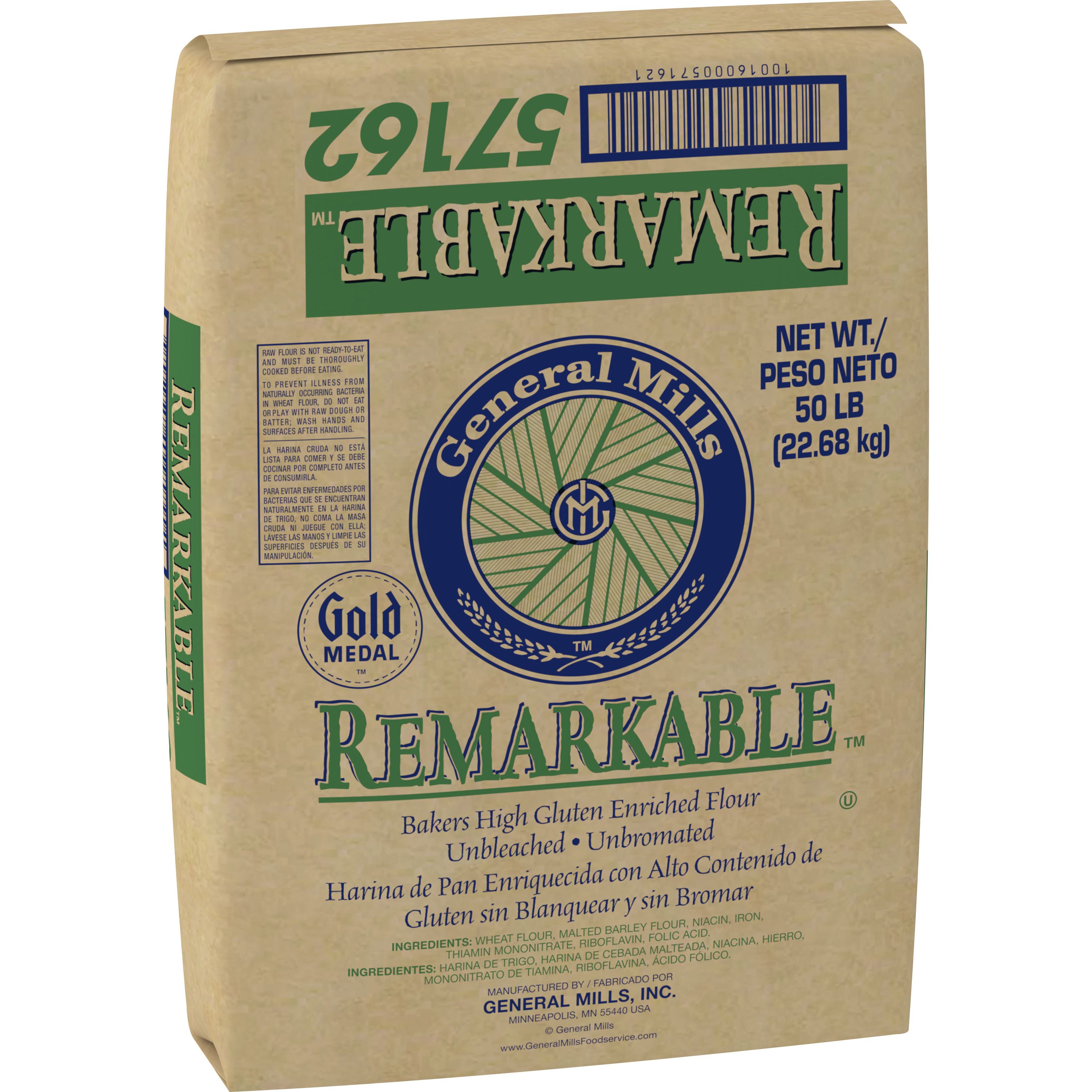 Case - Left Front 3D Gold Medal Remarkable Bakers Flour Bulk Sack High Gluten Enriched Unbleached Unbromated 50 LB