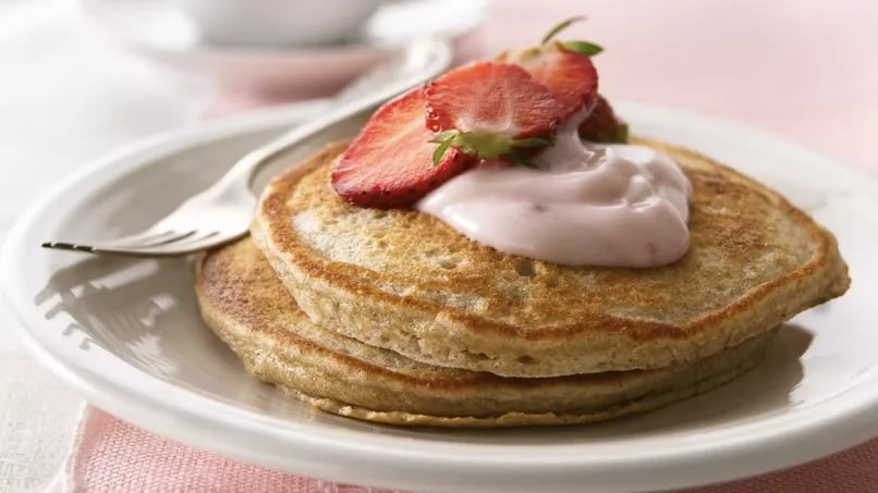 Whole-Grain Strawberry Pancakes