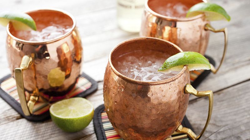 Moscow Mule in Copper Mugs