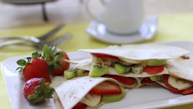 Fruit and Gorgonzola Quesadillas