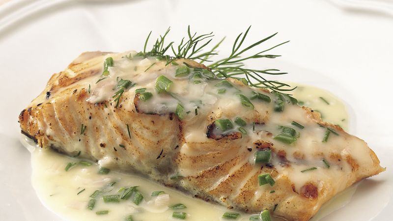 Grilled Salmon with Lemon-Herb Butter Sauce