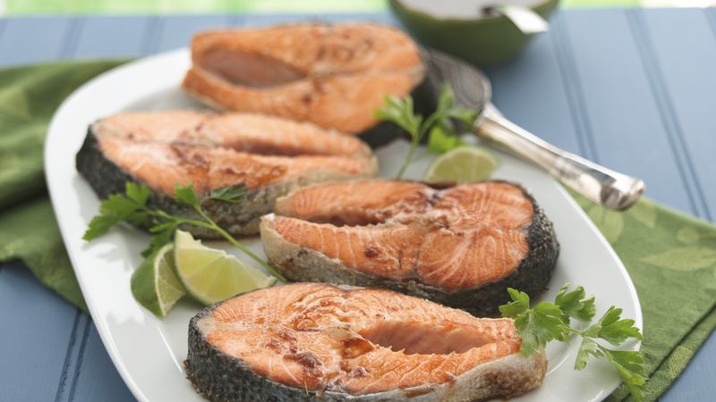 Braised Salmon with Soy-Ginger Sauce