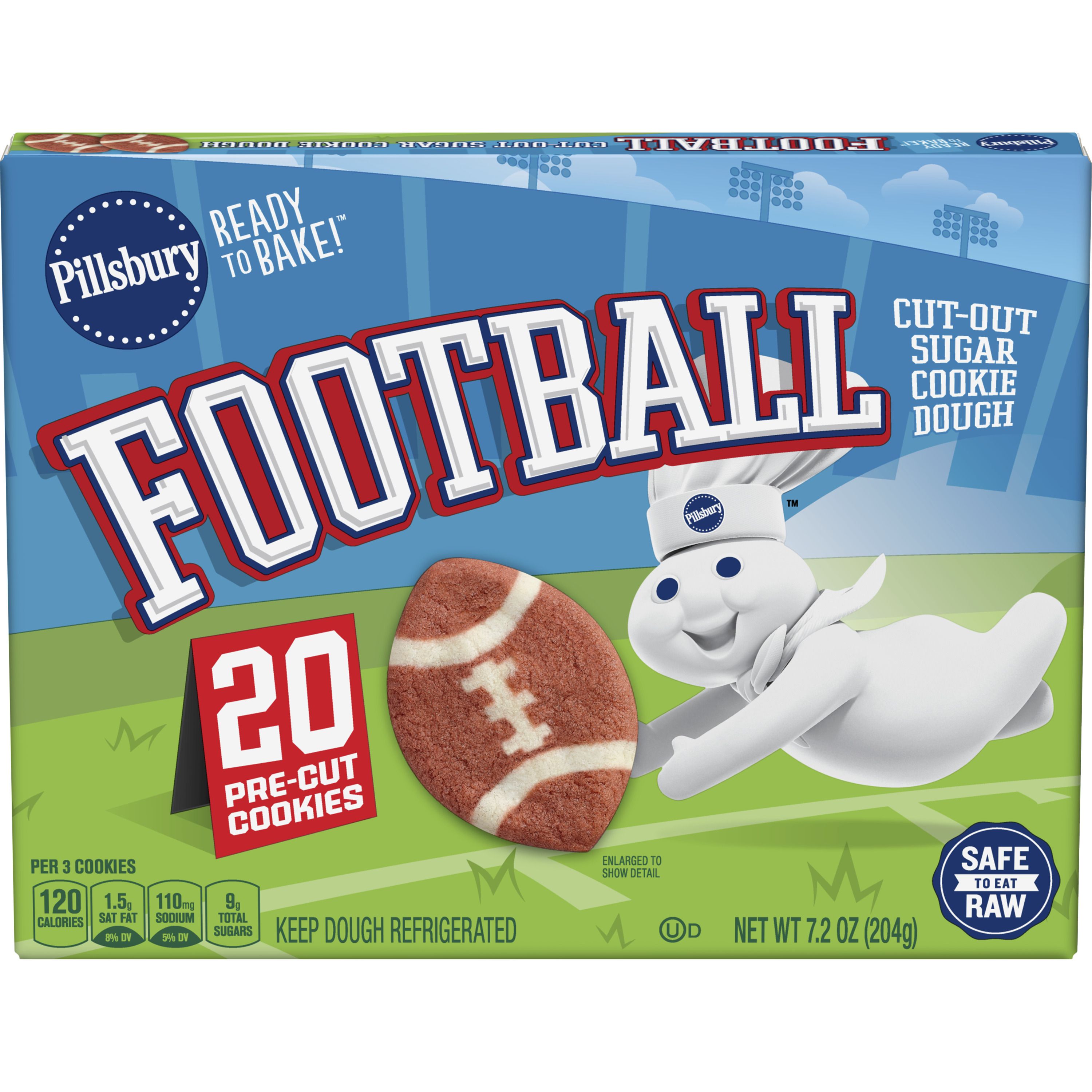 Pillsbury™ Football Shape™ Cutout Cookie Dough - Front