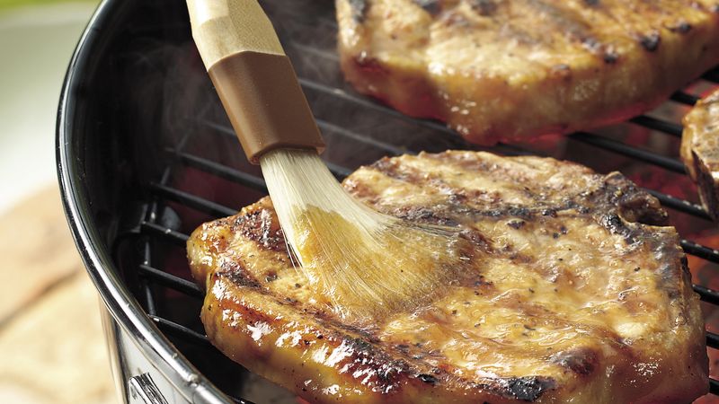 Grilled Pork Chops with Maple Apple Glaze