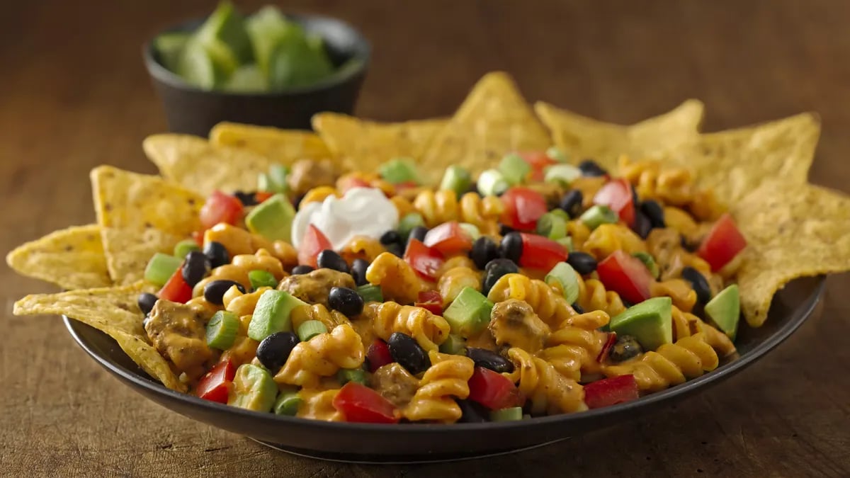 Cheesy Fiesta Beef Nacho Skillet