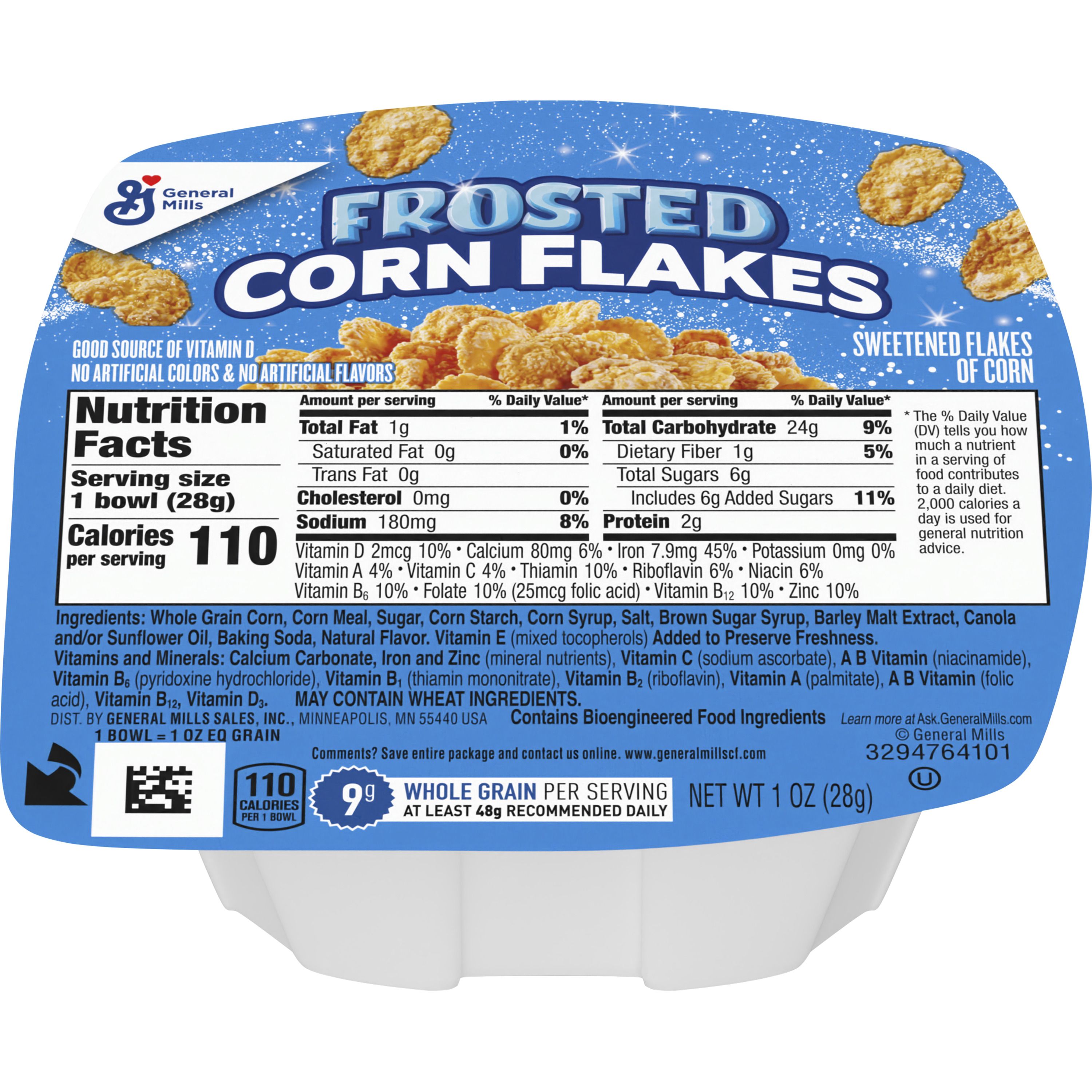 Front - 3D Frosted Corn Flakes Cereal Single Serve Bowlpak 96/1 OZ