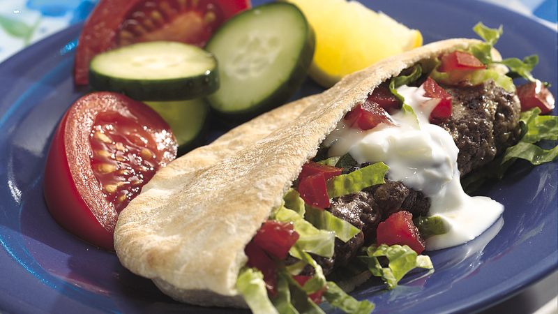 Grilled Curried Meat Roll Pita Sandwiches