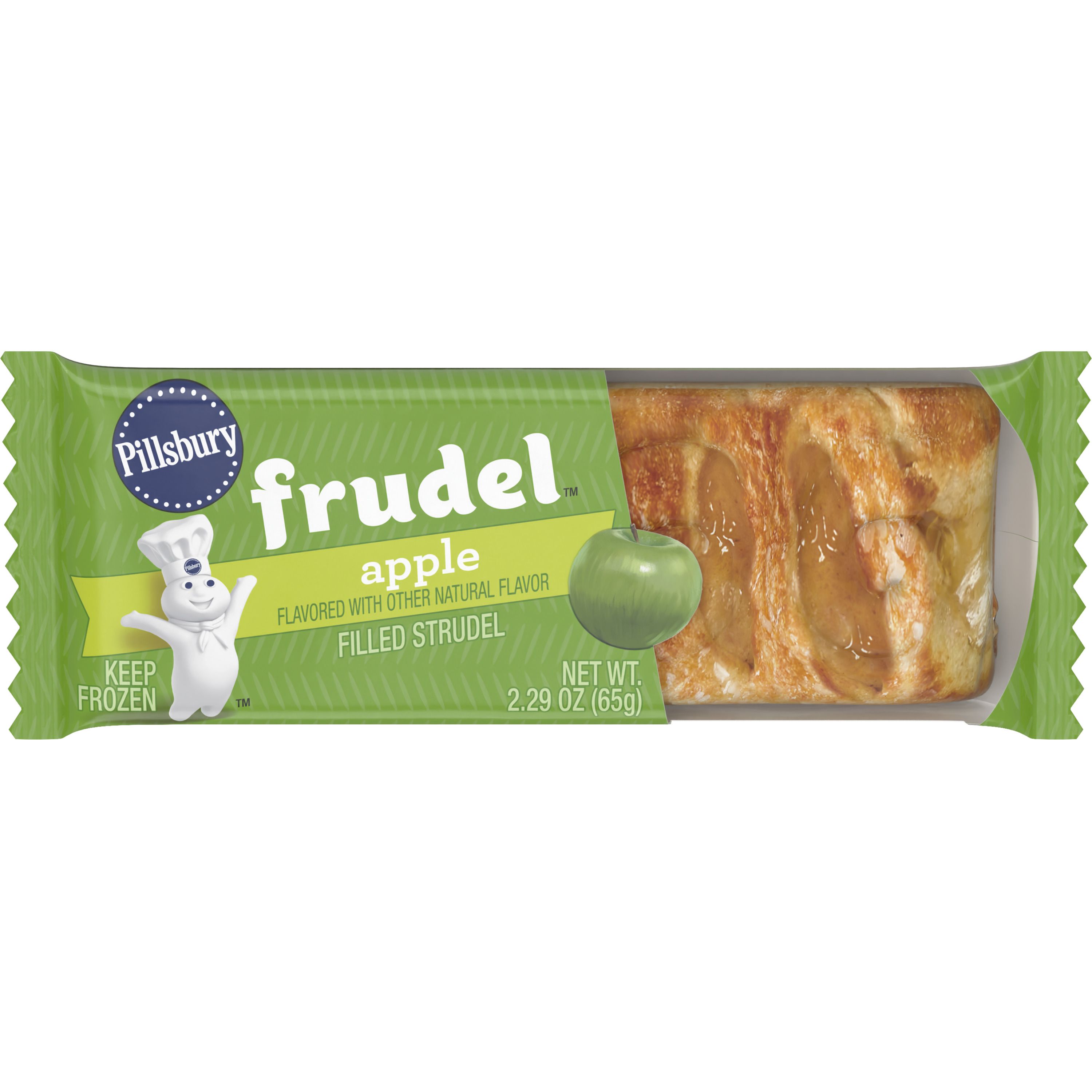 Front - 3D Pillsbury Frozen Meals Frudel Single Serve Pouch Apple 72/2.29 OZ

