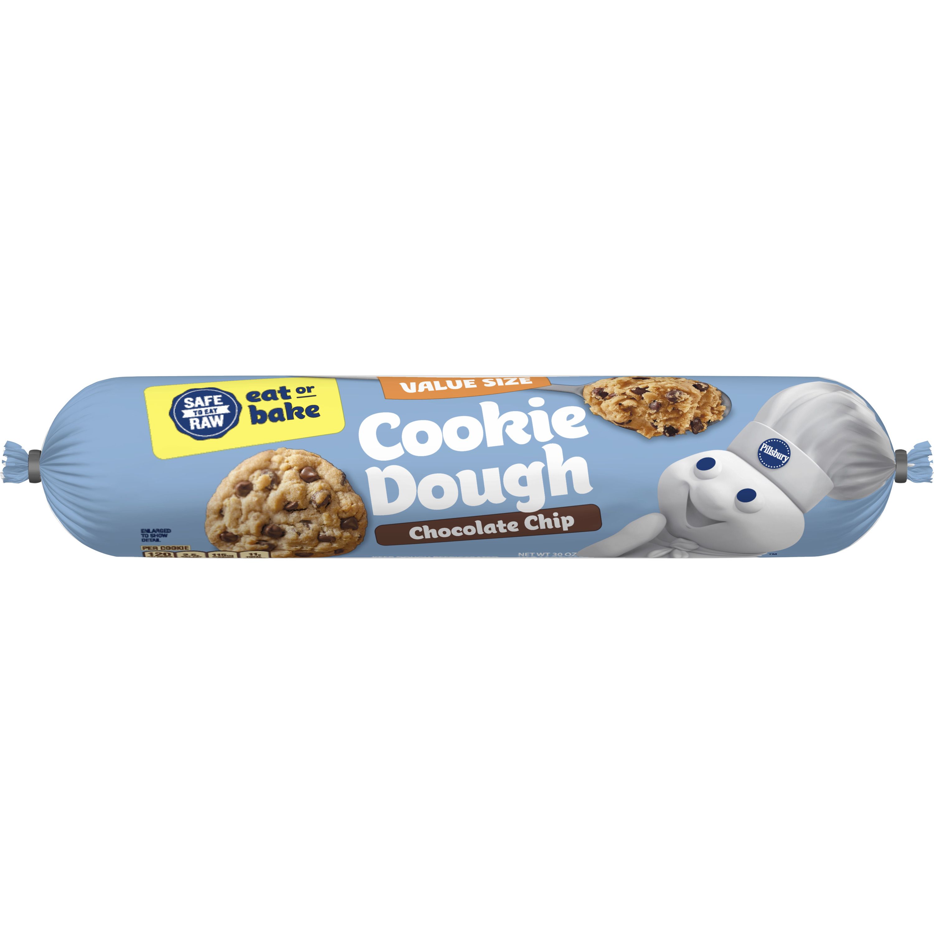 Pillsbury™ Chocolate Chip Refrigerated Cookie Dough (Value Size) - Front