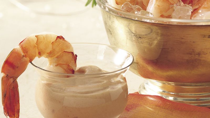 Shrimp with Bourbon Cocktail Sauce Recipe - BettyCrocker.com