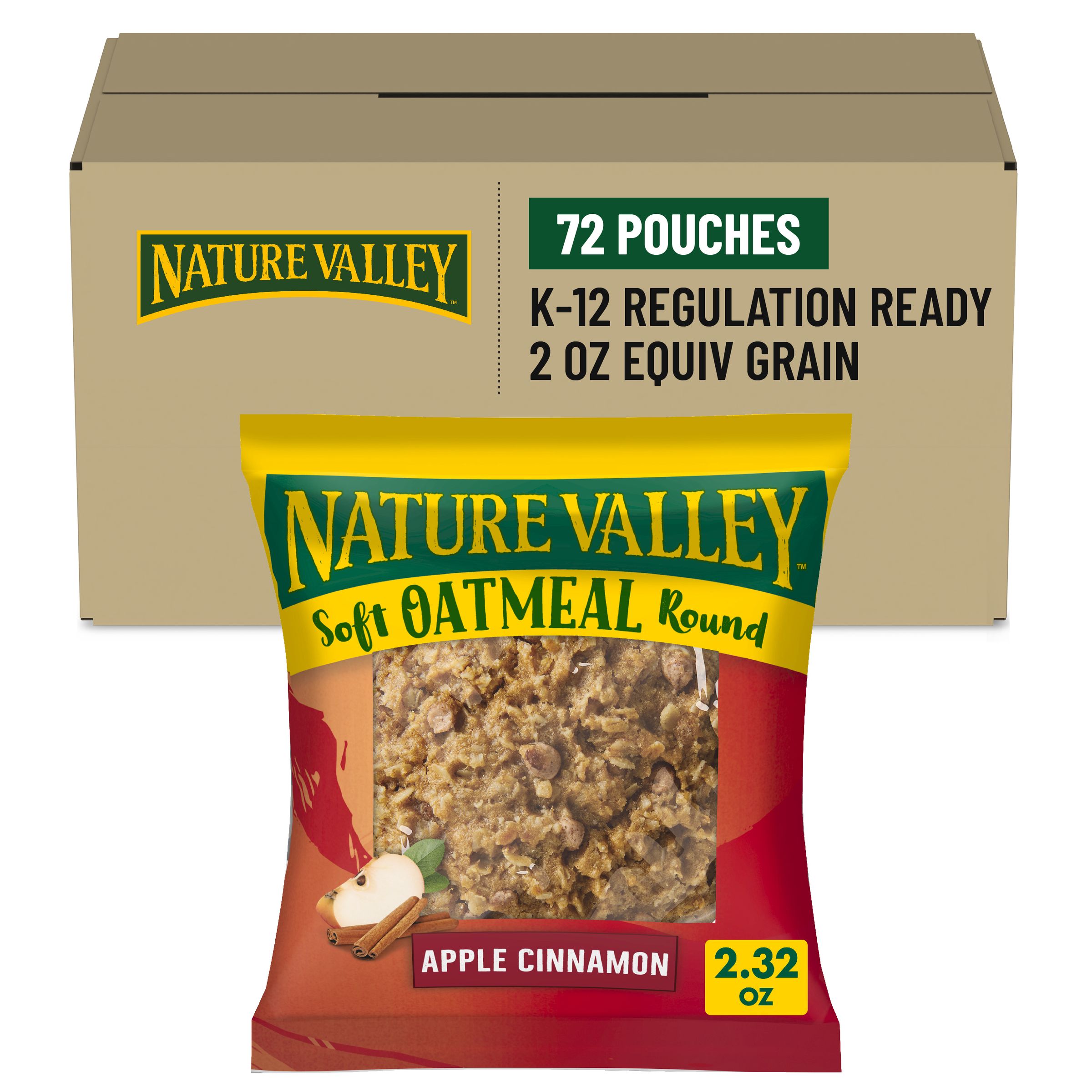  Case Optimized Hero Nature Valley Frozen Meals Oatmeal Round Single Serve Pouch Apple Cinnamon 72/2.32 OZ