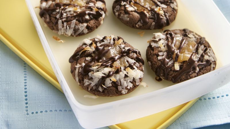 Chocolate-Coconut Thumbprint Cookies