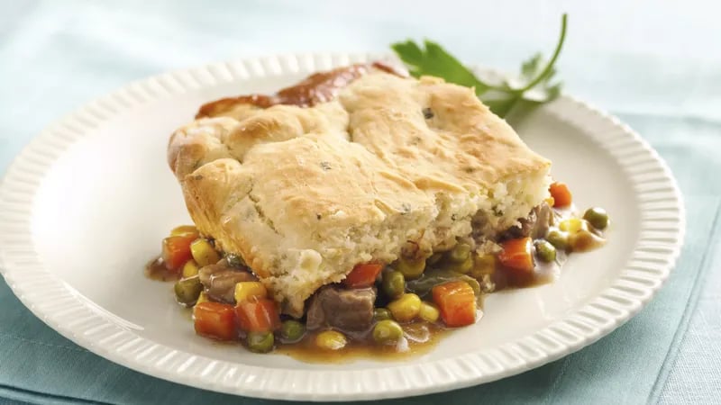 Beef Pot Pie with Potato Biscuit Crust