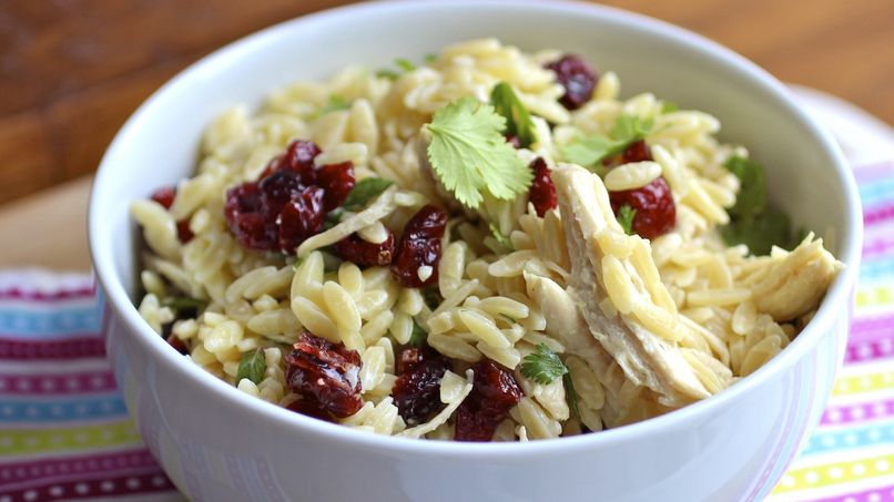 Orzo Salad with Chicken and Dried Cranberries