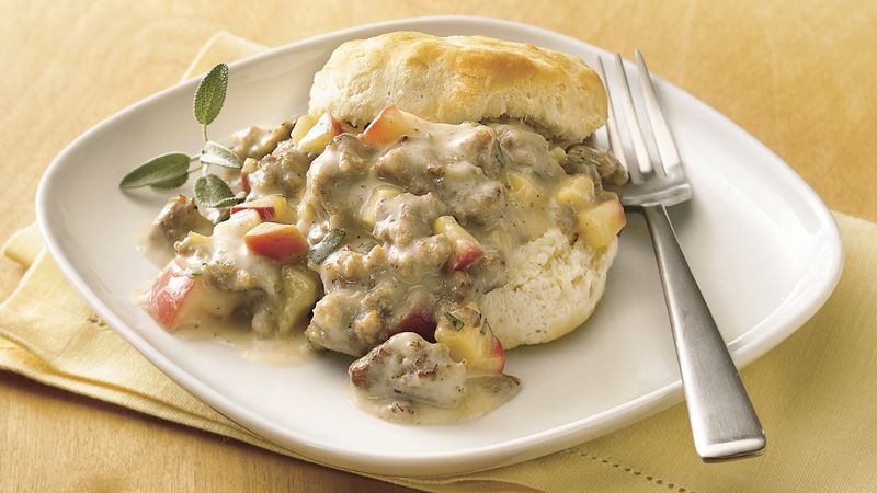 Biscuits with Sausage-Apple Gravy