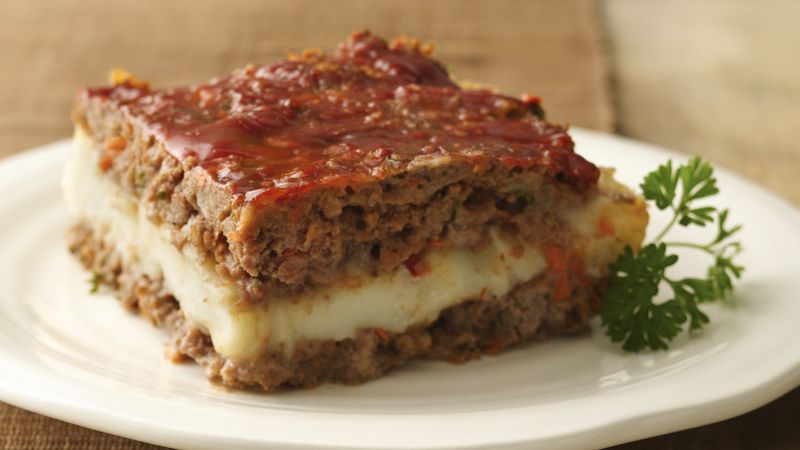 Gluten-Free Mashed Potato Stuffed Meatloaf Squares 