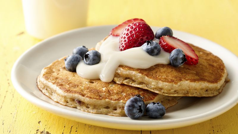 Blueberry Muesli Buttermilk Pancakes