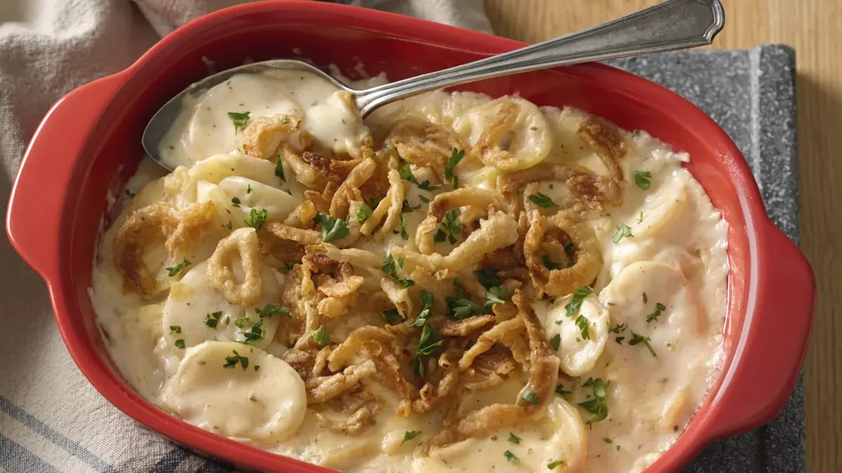 Crispy French Onion Scalloped Potato Casserole