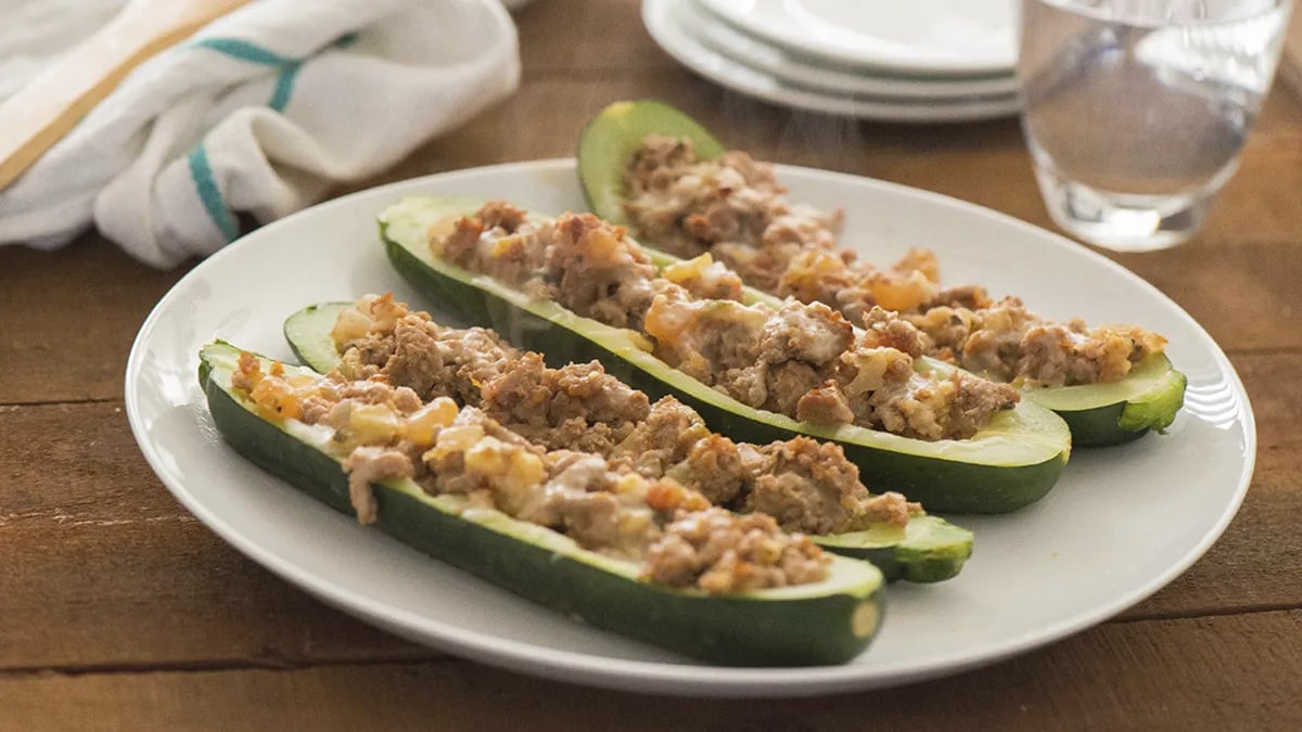 Turkey Stuffed Zucchini Boats