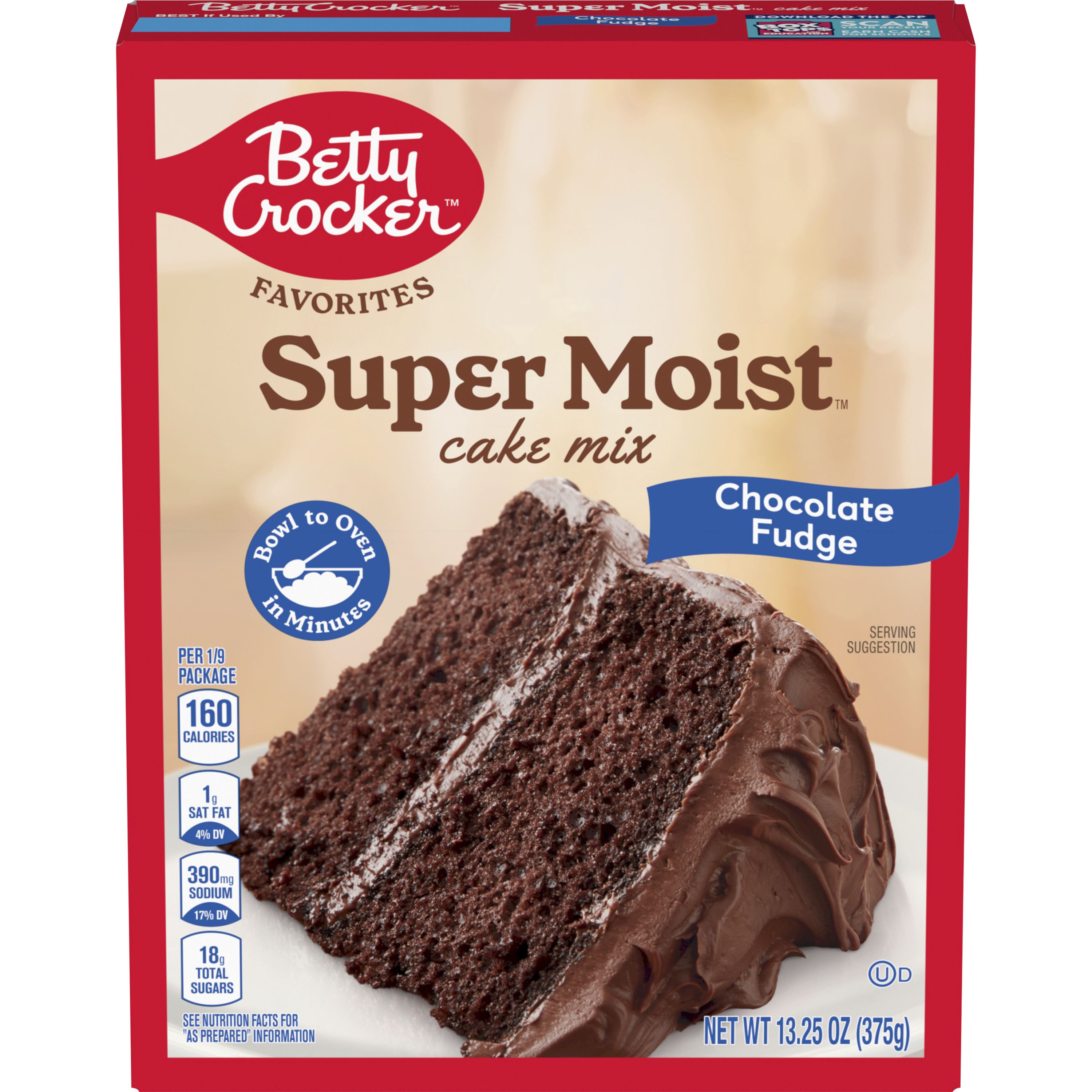 Betty Crocker Favorites Super Moist Chocolate Fudge Cake Mix, 13.25 oz - Front