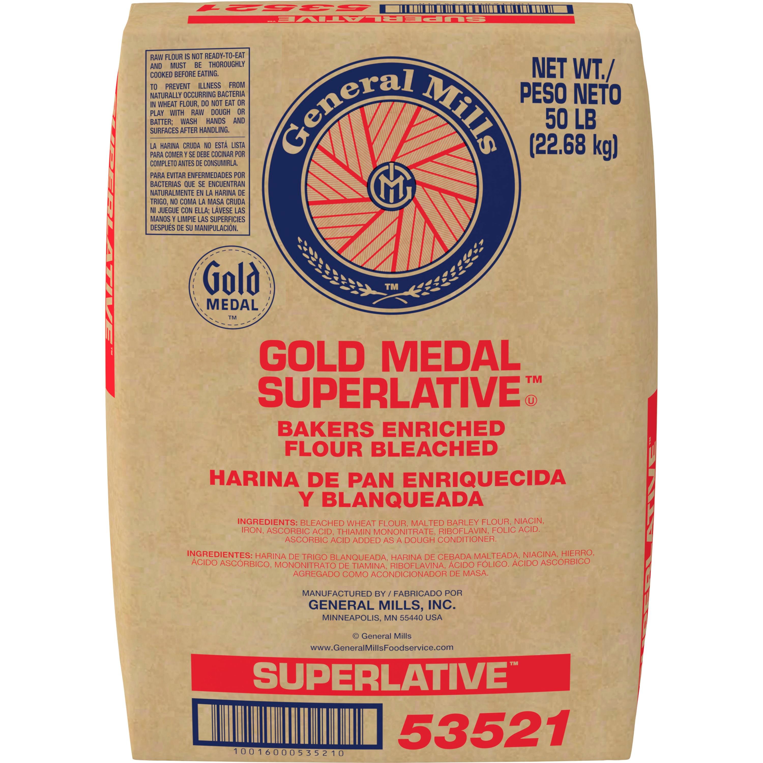 Front - 3D Gold Medal(TM) Superlative(TM) Bakers Flour Enriched Bleached 50 lb