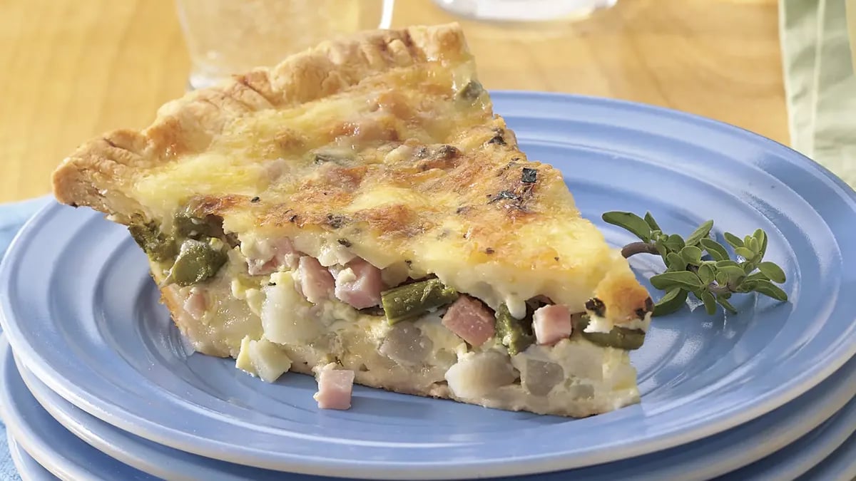 Canadian Bacon and Potato Quiche