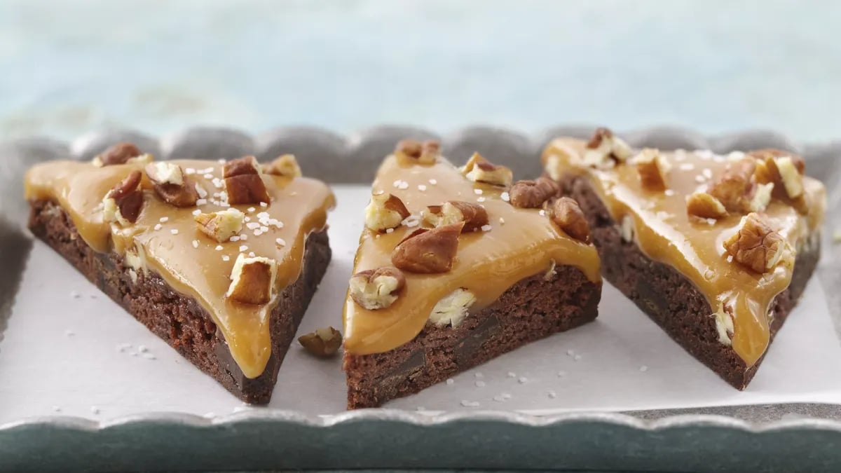 Salted Caramel Turtle Triangles