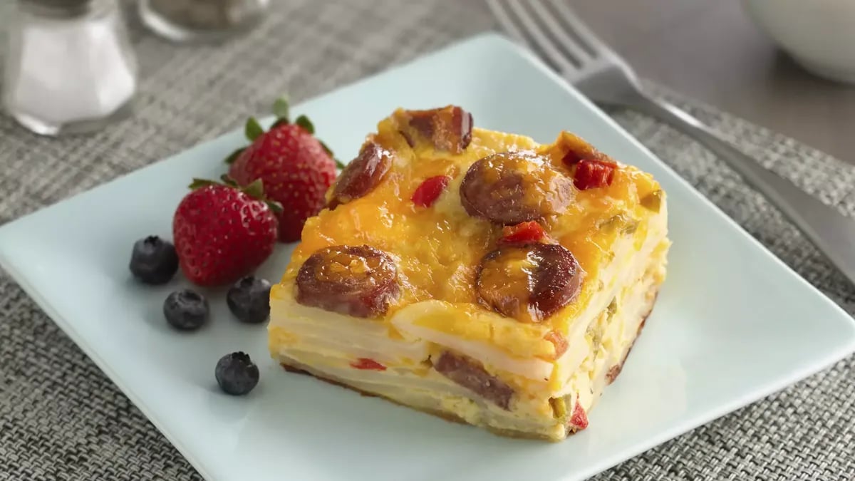 Make Ahead Sausage Potato Egg Bake