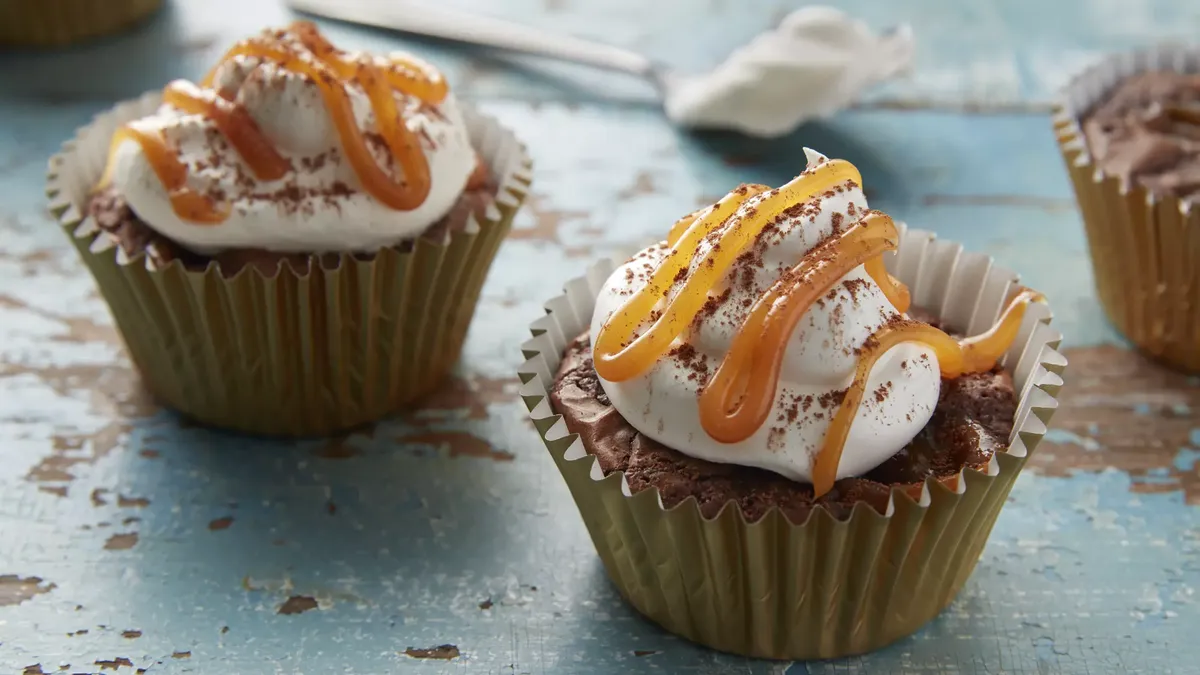 Salted Caramel Macchiato Brownie Cups