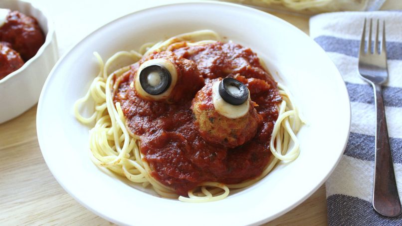 Spooky Spaghetti and Meatballs 