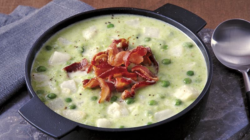 Sweet Pea Soup with Bacon