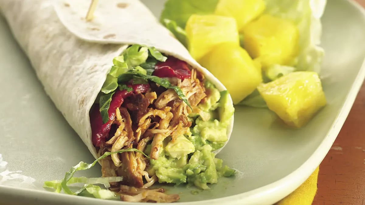 Slow-Cooker Turkey, Bacon and Avocado Wraps