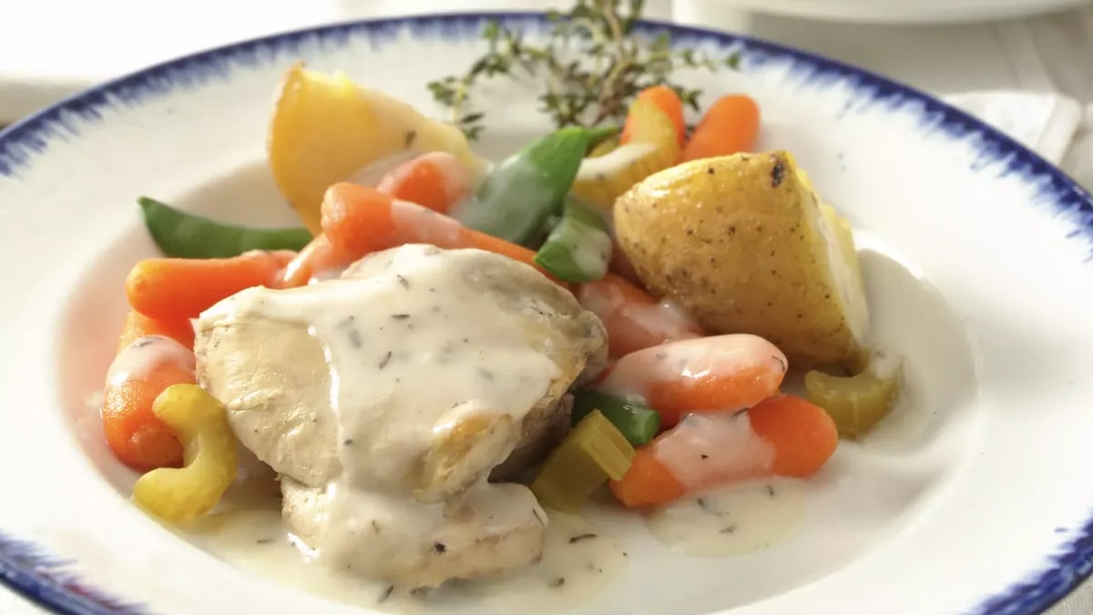 Slow-Cooker Creamy Herbed Chicken Stew (Cooking for 2)