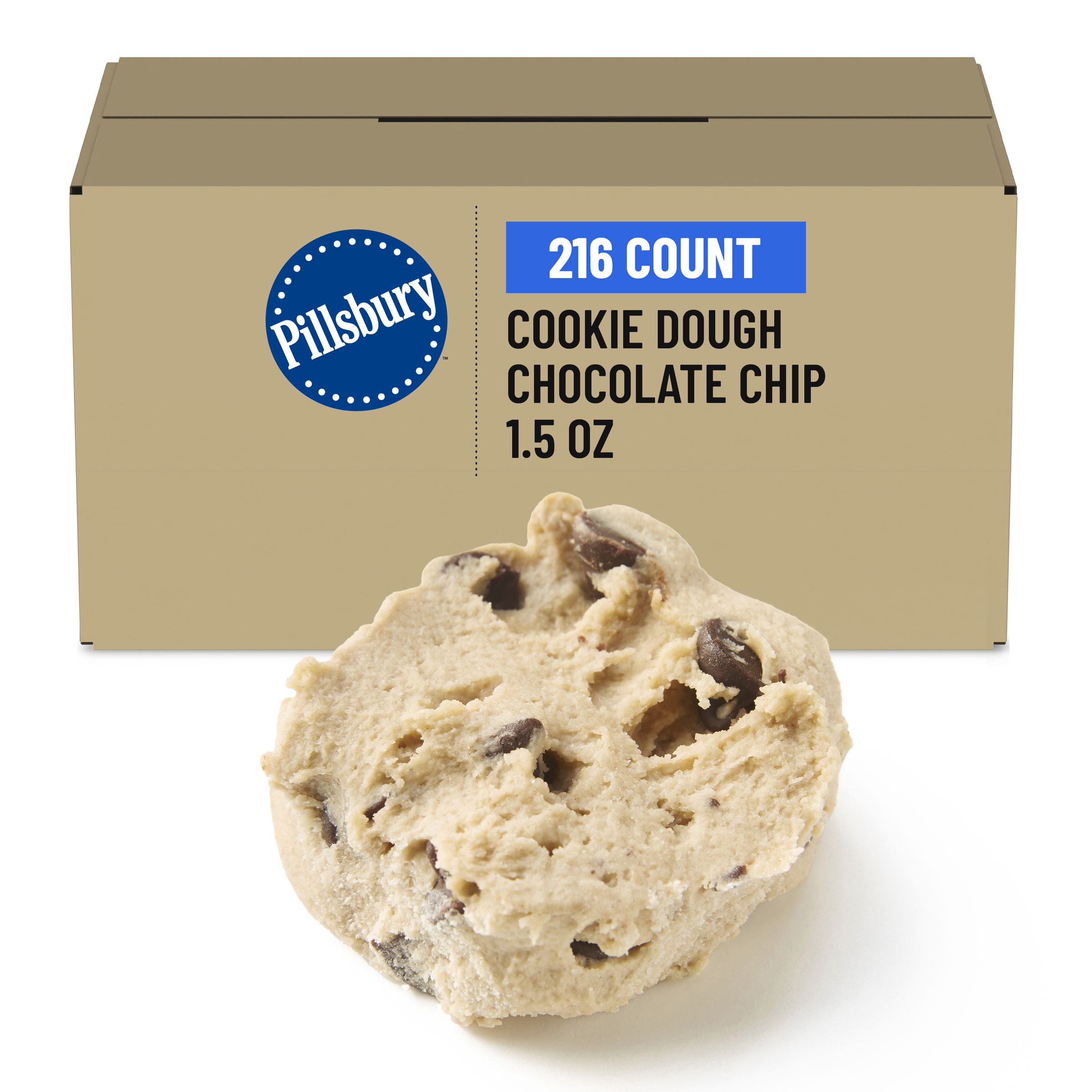  Case Optimized Hero Pillsbury Best Frozen Cookie Dough Bulk Chocolate Chip 216/1.5 OZ