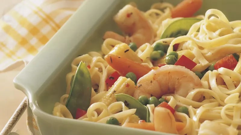 Honey-Garlic Shrimp and Linguine