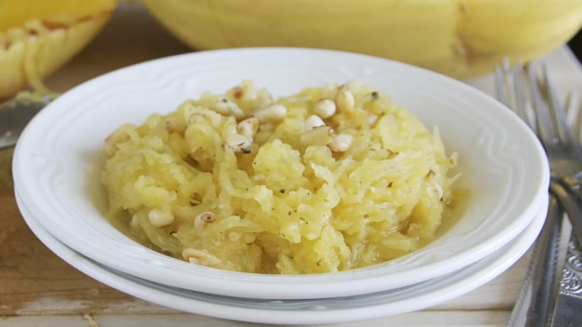 Spaghetti Squash with Parmesan and Pine Nuts