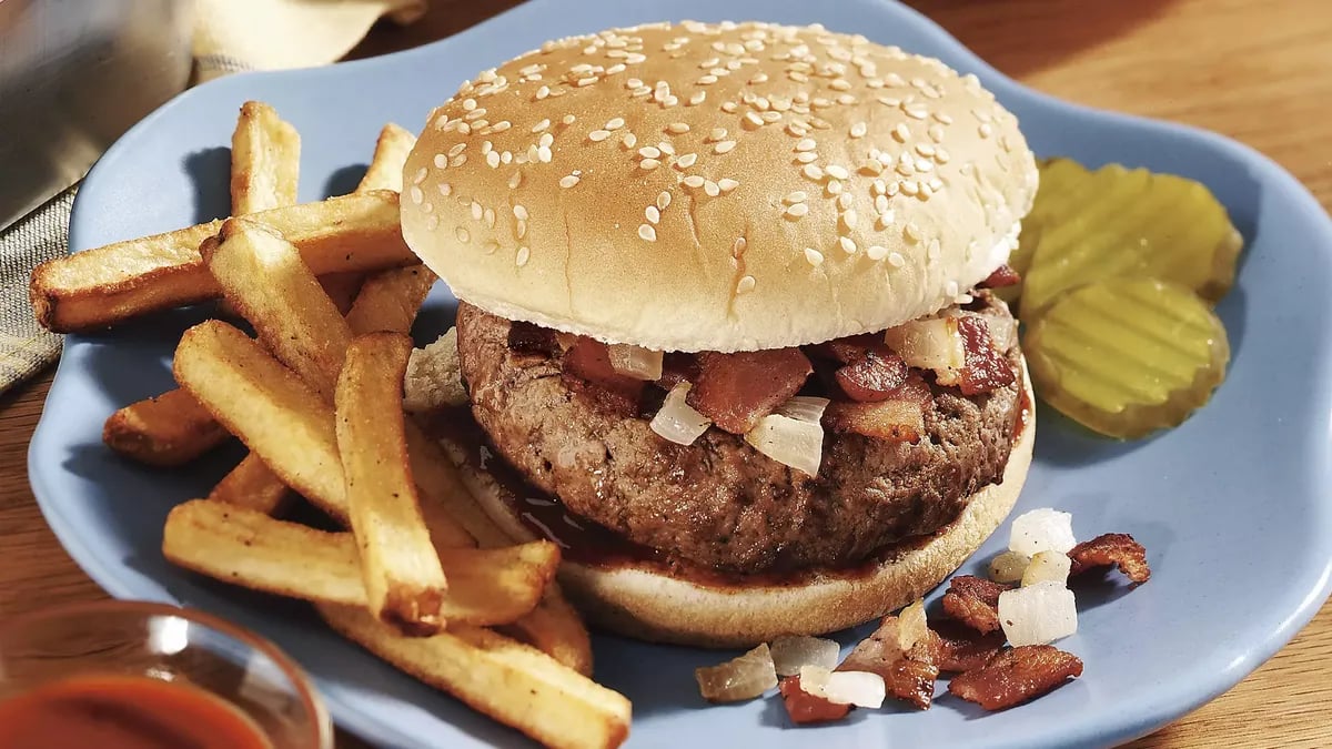 Bacon and Onion Smothered Burgers