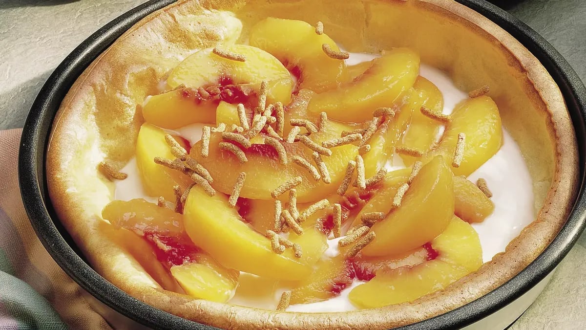 Peach-Yogurt Dutch Baby Pancake