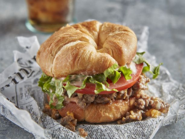 Chopped Cheese Croissant Sandwiches