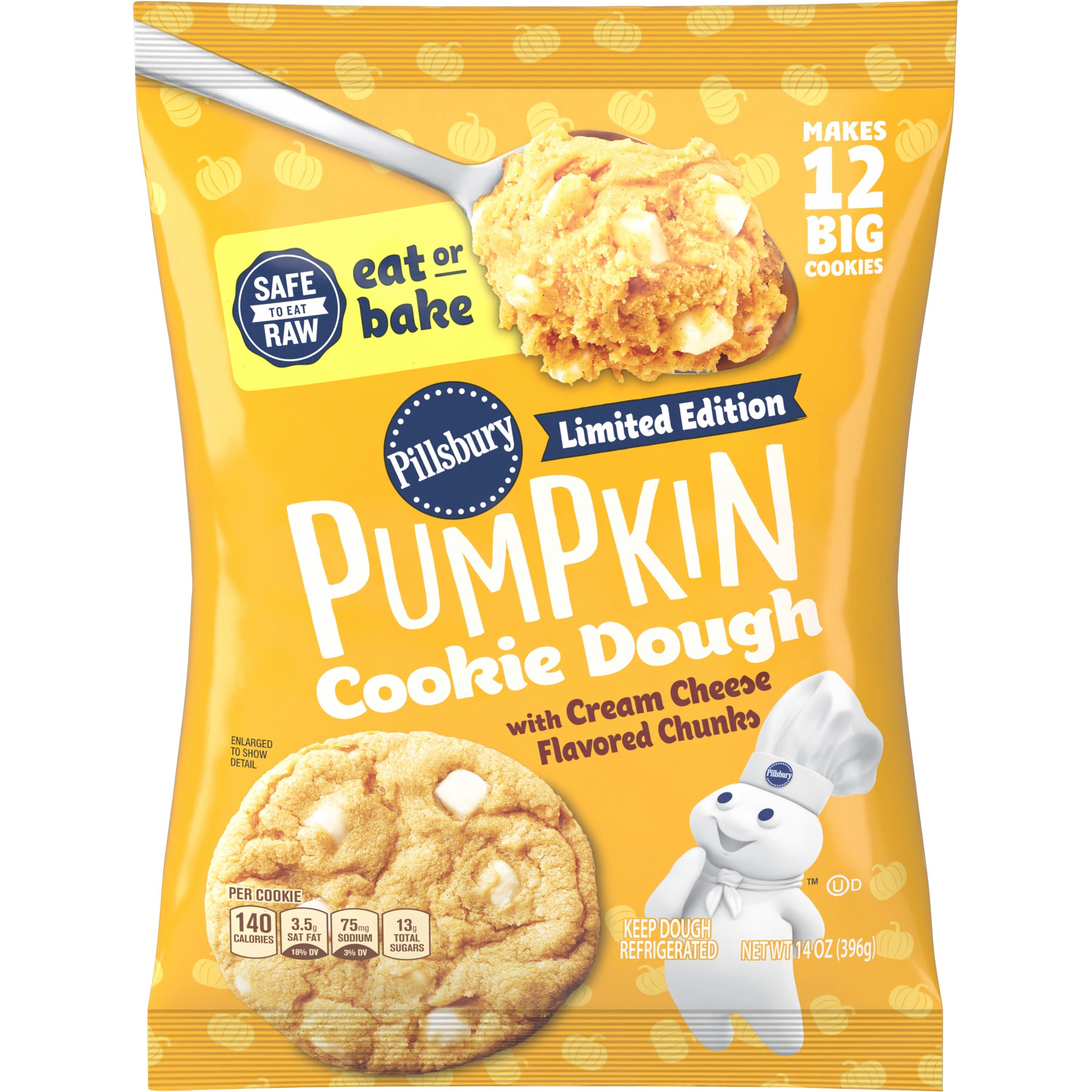 Pillsbury™ Ready to Bake!™ Pumpkin Cookie Dough with Cream Cheese Flavored Chips - Front