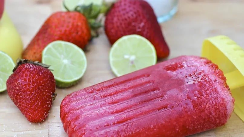 Strawberry Margarita Popsicles