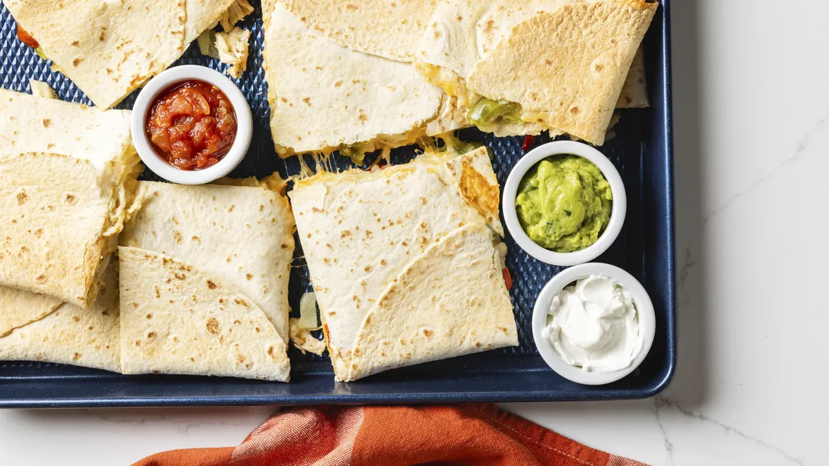 Baked Chicken and Veggie Sheet-Pan Quesadilla