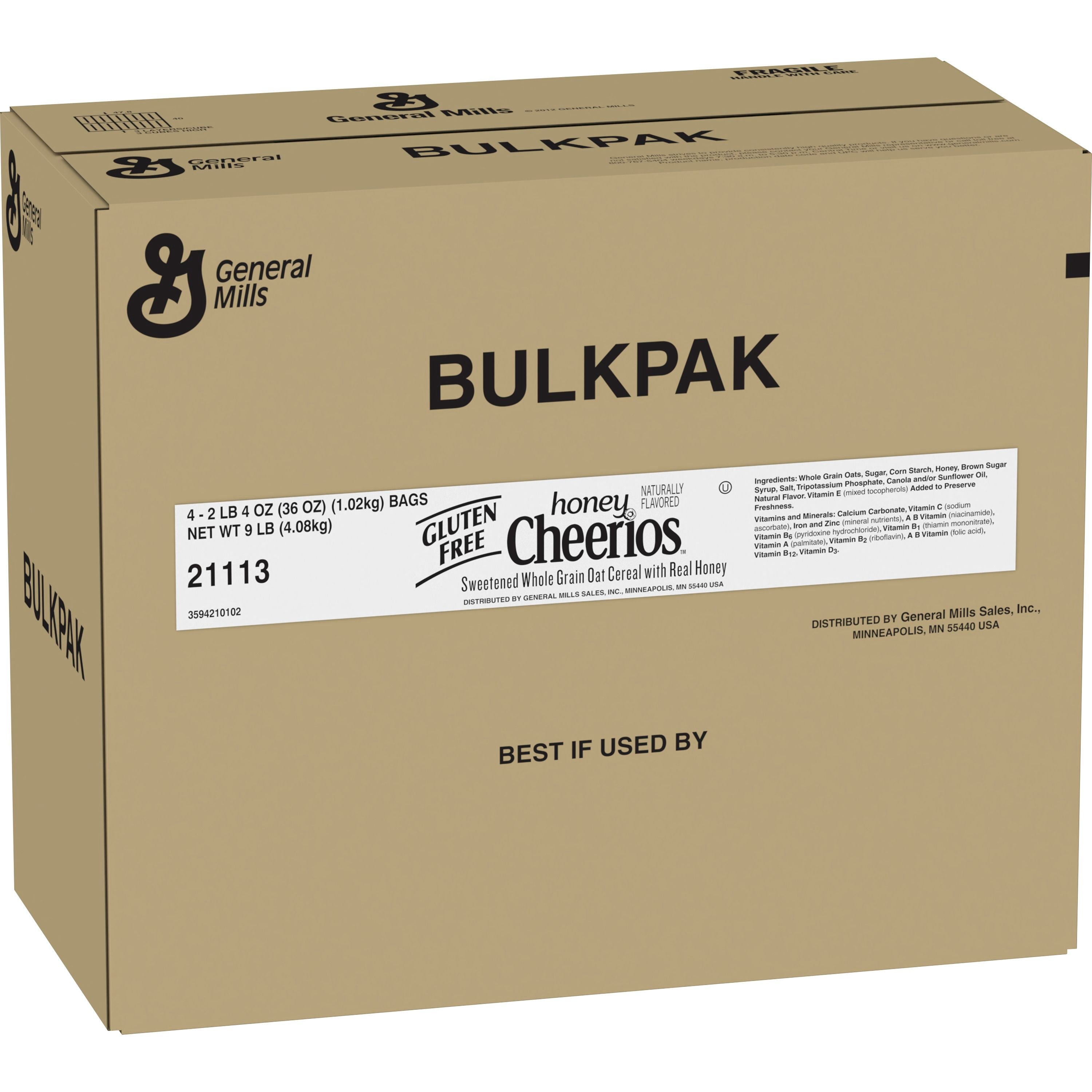 Case - Left Front 3D Honey Cheerios(TM) Cereal Bulkpak (4 ct) 36 oz