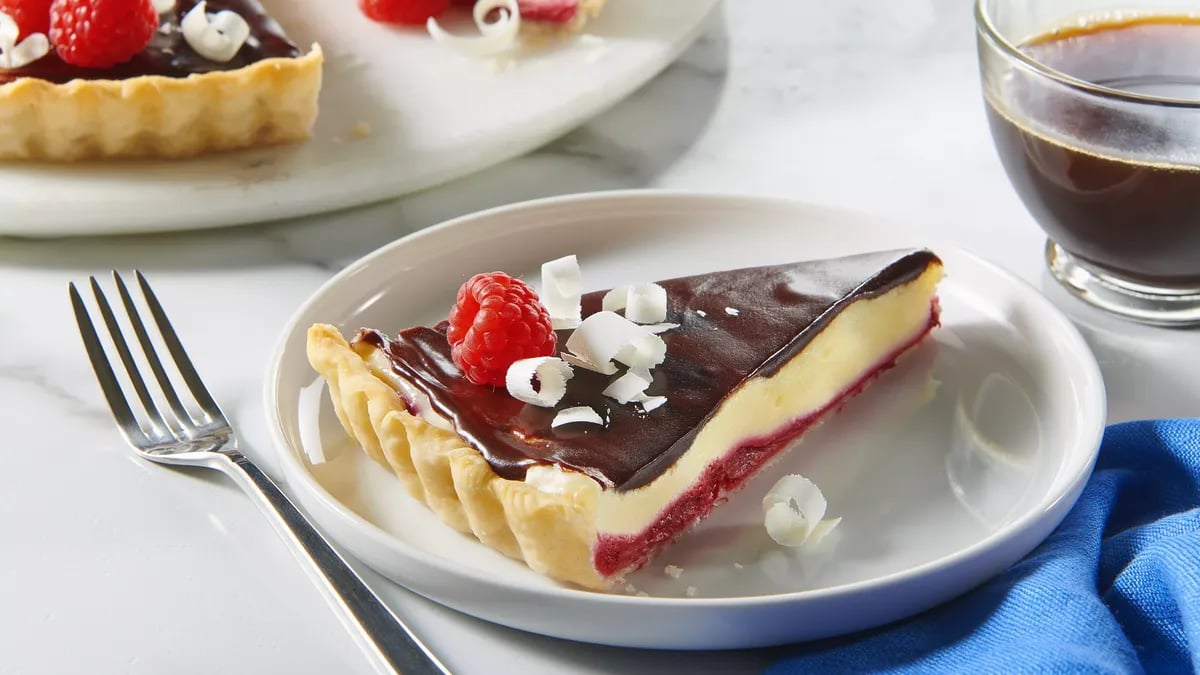 White and Dark Chocolate Raspberry Tart