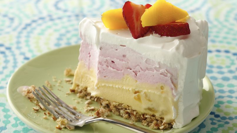 Strawberry-Mango Ice Cream Cake