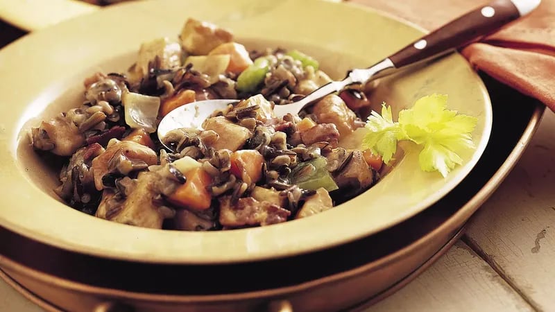 Slow-Cooker Herbed Turkey and Wild Rice Casserole (Cooking for 2)