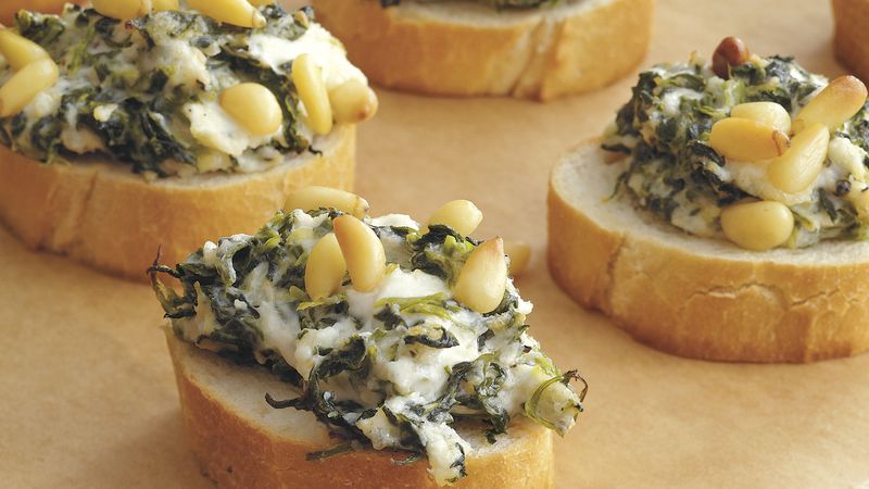 Spinach and Parmesan Crostini
